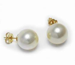 White South Sea Pearl Stud Earrings