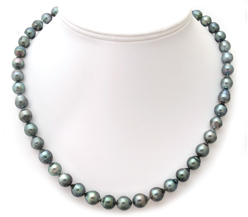 Blue Gray Tahitian Pearl Necklace