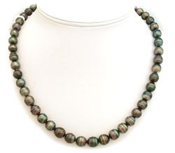 Peacock/Purple Tahitian Pearl Necklace