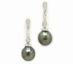 Semi-baroque Tahitian Pearl Earrings