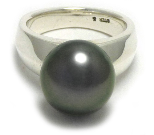 Tahitian Pearl Rings in Sterling Silver