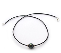 Rubber cord Tahitian Pearl Necklace