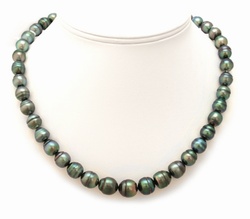 Peacock Green Tahitian Pearl Necklace