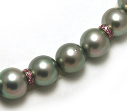 Pink Sapphire and Tahitian Pearl Necklace
