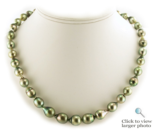  Pistachio Tahitian Pearl Necklace