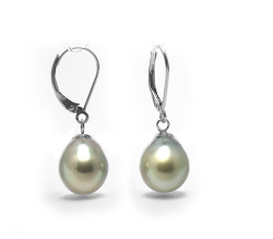 Tahitian Pearl Earrings with Pave' Diamonds