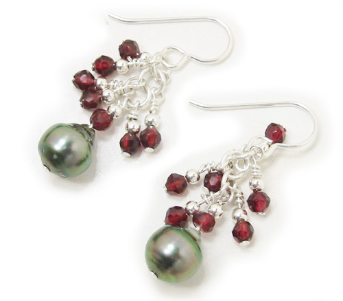 Tahitian Black Pearl Earwire Earrings