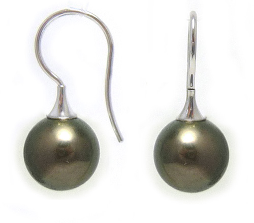 Tahitian Black Pearl Earwire Earrings