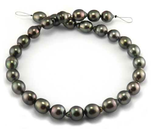 Tahitian pearl necklace with dark pearls