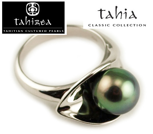 Tahitian Pearl Rings in Sterling Silver