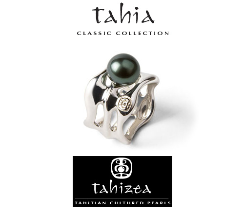 Tahitian Pearl Rings in Sterling Silver