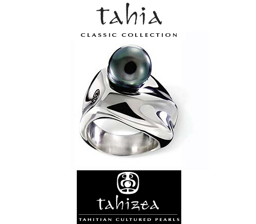 Tahitian Pearl Rings in Sterling Silver