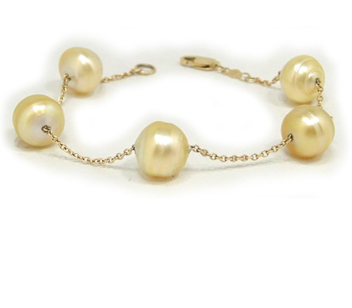 Tincup Golden South Sea Pearl Bracelet, Discount South Sea Pearl Jewelry
