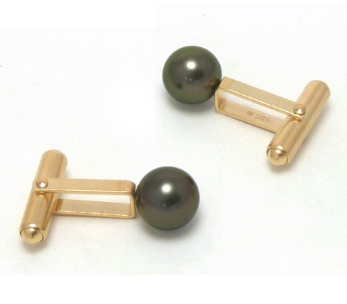 Tahitian Black Pearl Tie Tack Tietack with Black Tahitian Pearl