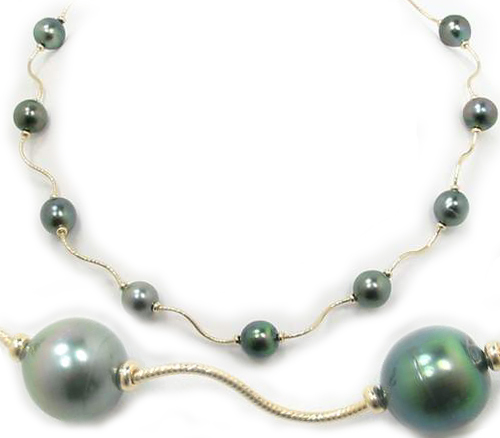 Tincup Tahitian Pearl Necklace