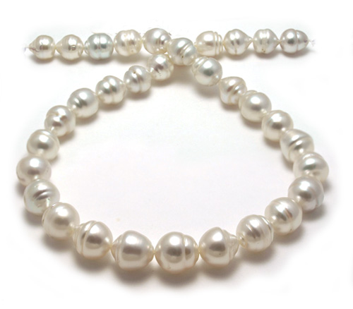 Circle' Semi-Baroque South Sea Pearl Necklace with 14k gold Clasp