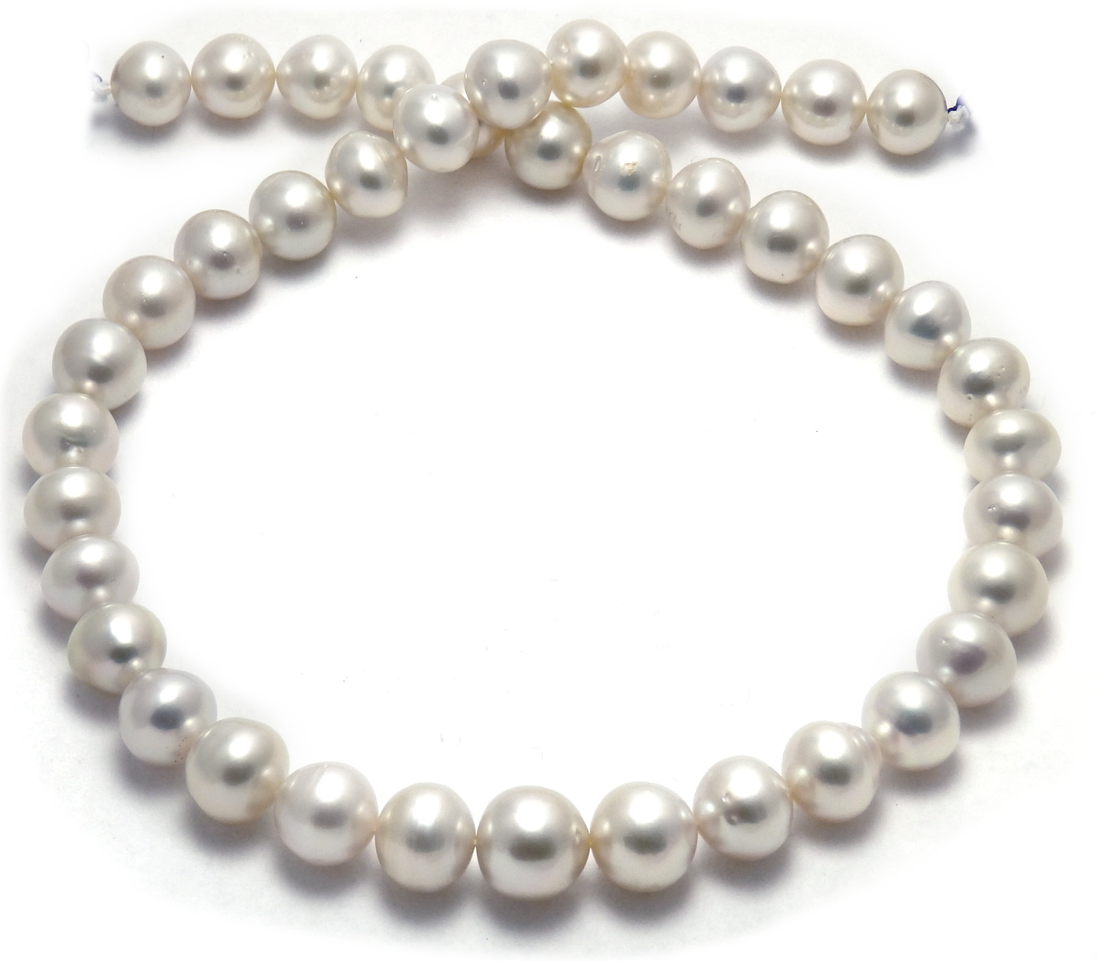 White South Sea Pearl Necklace with Round-ish Semi Baroque and Oval Pearls