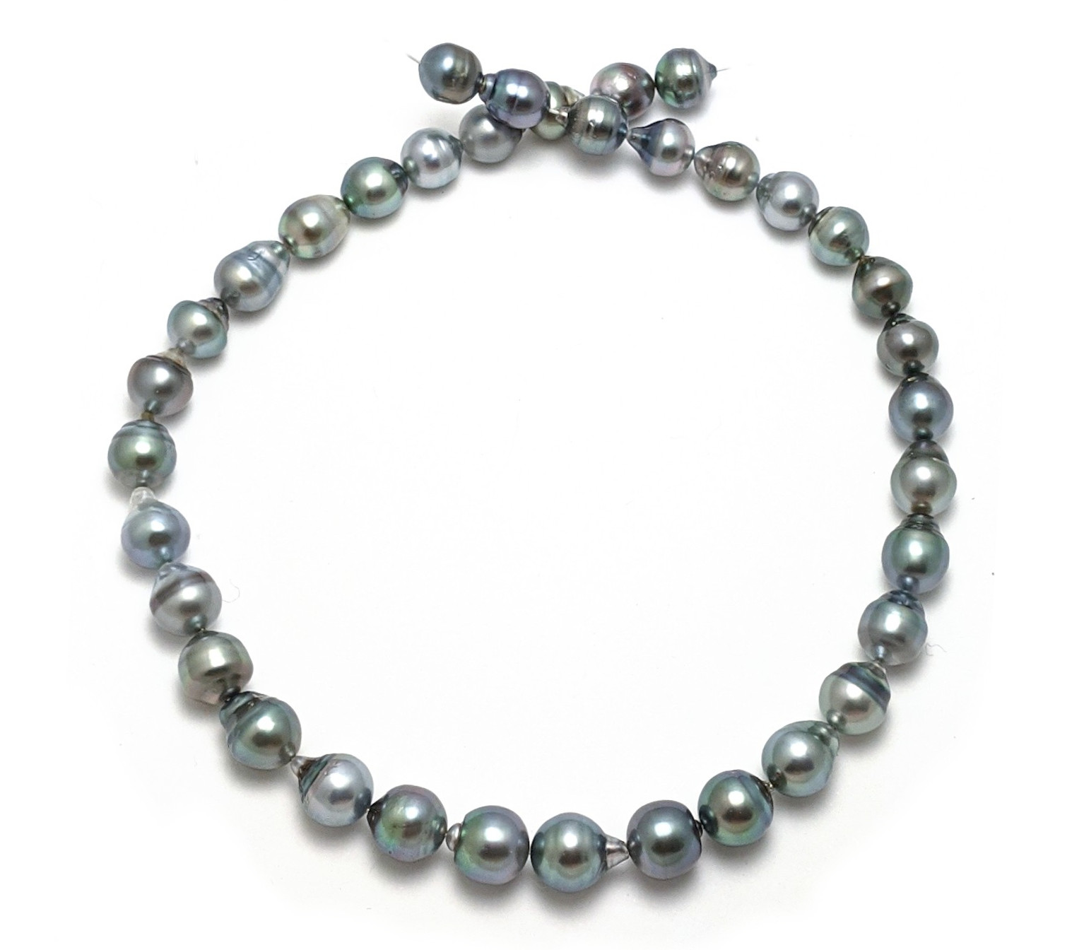 Sale Tahitian Pearl Necklace With Steely Gray Tahitian Baroque Pearls